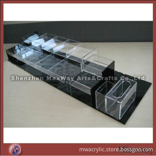Black Skillful Acrylic Cosmetic Display Case/Stand with Lots of Compartments